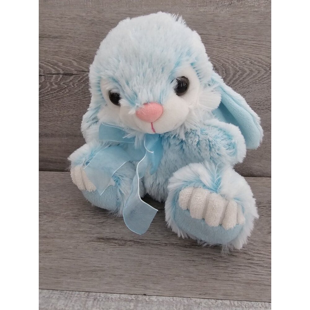 Tom’s Toy International Bunny Rabbit Plush Floppy Ears Blue Stuffed Animal